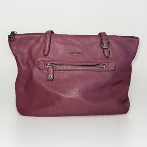 Coach Taylor Tote Bag Lilac Purple Pebble Leather Handbag READ DESCRIPTION